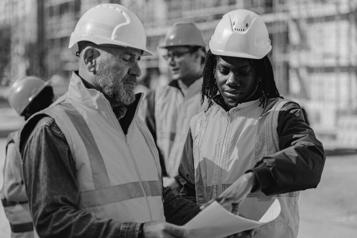 multigenerational workers on construction site