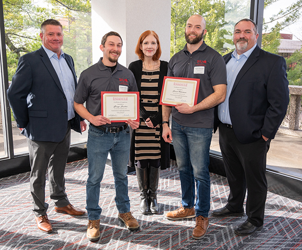 Region Manager Jim Rechtin, Jr.; St. Louis Concrete Branch Sales/Project Manager George Justice; Manager, Learning & Organizational Effectiveness Meredith Bousman; Peoria, IL Assistant Branch Manager Jared Osterman; and Region Manager Bob Gearhart