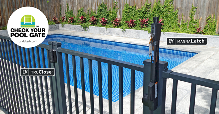D&D pool gate latch and hinge