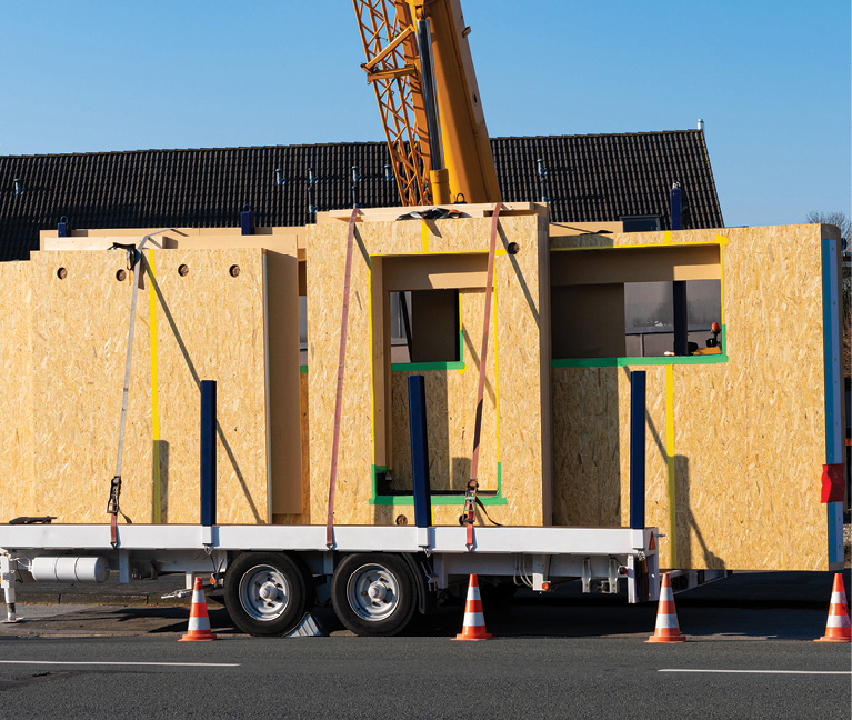 modular units on trailer